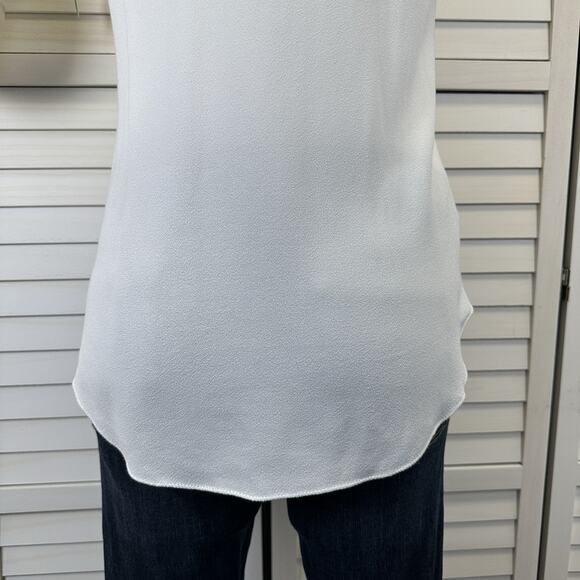 L'AGENCE Beaded Striped Silk Viscose Cream Blouse Top Short Cap Sleeves Size 2 - Picture 7 of 12